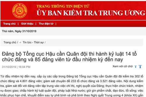 14 tổ chức đảng, 85 đảng viên quân đội bị kỷ luật