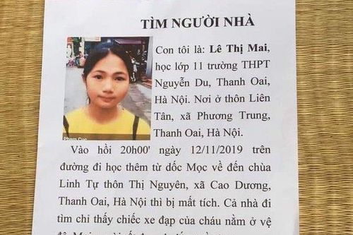 Hà Nội: Thiếu nữ mất tích bí ẩn trên đường đi học về