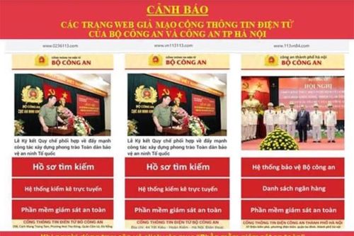Phát hiện 8 trang web giả mạo lực lượng công an