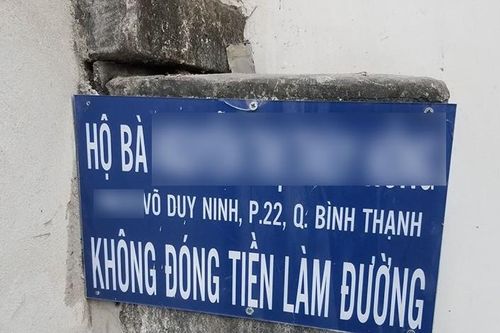 Hộ dân ở TP.HCM bị bêu tên vì không đóng tiền làm đường