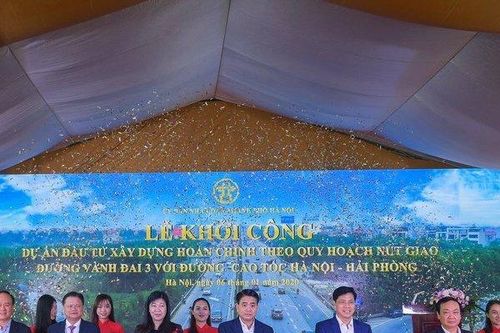 Khởi công xây dựng nút giao Vành đai 3 với cao tốc Hà Nội – Hải Phòng