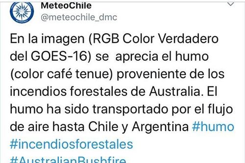 Cháy rừng ở Úc: Khói từ đám cháy đã lan đến Chile và Argentina