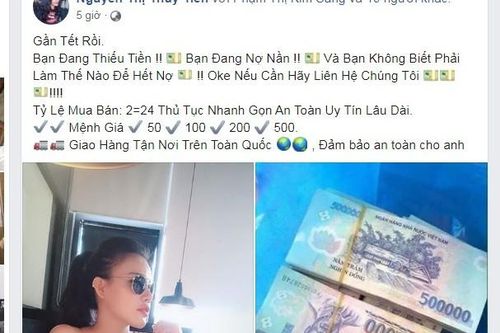 Tiền giả vẫn rao bán chợ mạng dịp Tết