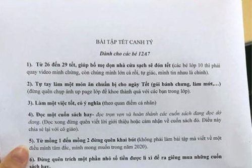 Bài tập về nhà dịp Tết 'bá đạo' của giáo viên Nam Định