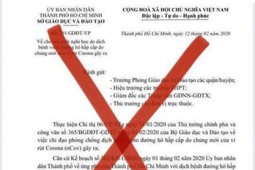 Văn bản tiếp tục cho học sinh ở TP Hồ Chí Minh nghỉ học tránh dịch COVID-19 là giả mạo