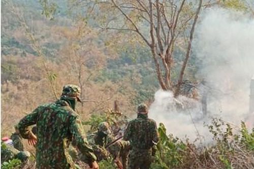 Hơn 200 cán bộ, chiến sĩ Sư đoàn 330 tham gia chữa cháy rừng