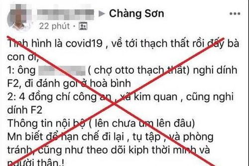 'Phao' tin về dịch Covid-19 xuất hiện ở huyện Thạch Thất, nam thanh niên bị phạt 12,5 triệu đồng