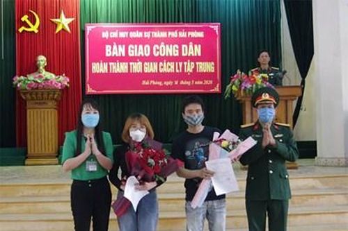 86 công dân hoàn thành thời gian cách ly tập trung tại Trường Quân sự Hải Phòng