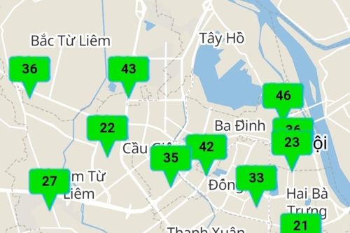 Khu vực Hà Nội có mưa, không khí trở lại mức tốt