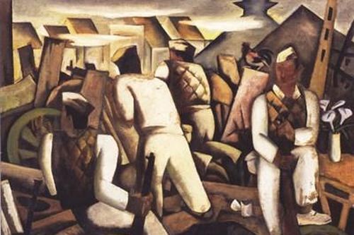 Trưng bày bức tranh tái hiện hình ảnh Hà Nội năm 1946