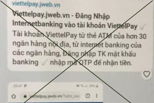 Cảnh báo hình thức giả mạo ViettelPay để lừa đảo chiếm đoạt tài sản