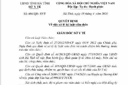 Khiển trách Phó Giám đốc bệnh viện tổ chức đám cưới con giữa mùa dịch