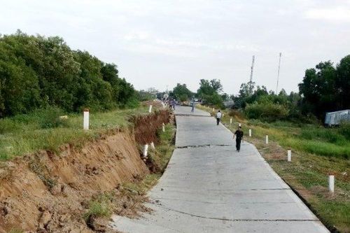 Cà Mau: Nước mặn xâm nhập ruộng của dân do ảnh hưởng việc san lấp công trình chống sụt lún