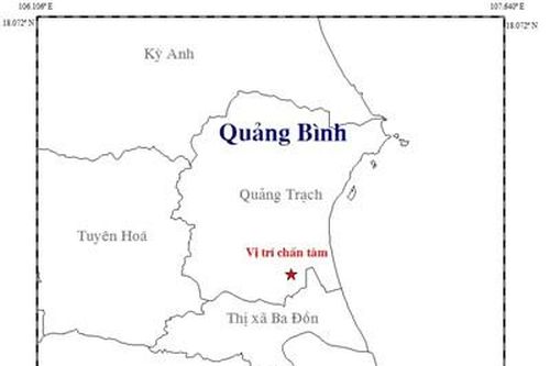Động đất mạnh 3,6 độ richter tại Quảng Bình