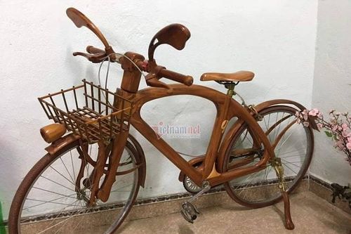 Sành điệu với xe đạp gỗ giá 10 triệu của thợ mộc Thái Nguyên