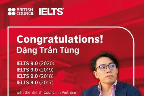 Thí sinh đầu tiên 4 lần đạt điểm IELTS 9.0 với Hội đồng Anh ở Việt Nam