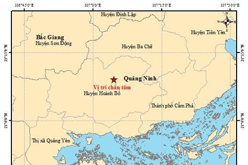 Xảy ra động đất 2,6 độ richter ở Quảng Ninh