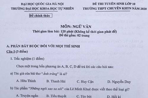 'Chiếc lược ngà' vào đề thi Văn lớp 10 chuyên Khoa học Tự nhiên