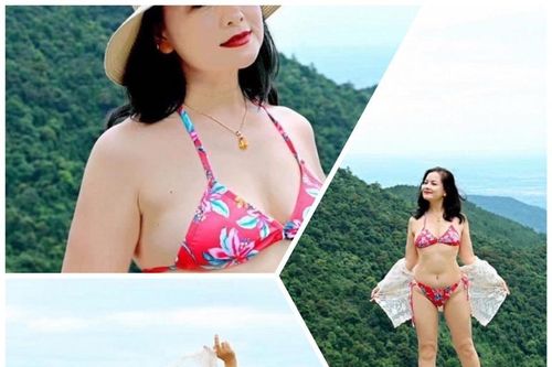 NSND Thu Quế khoe da trắng nõn với bikini ở tuổi 51