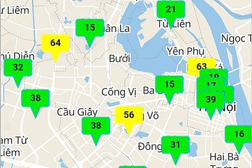 Hôm nay, chỉ số chất lượng không khí ở Hà Nội 'phủ kín' sắc xanh