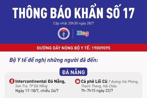 Bộ Y tế phát thông báo khẩn số 17