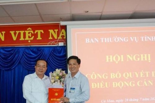 Điều động Giám đốc Sở Tư pháp tỉnh Cà Mau giữ chức Bí thư huyện ủy Ngọc Hiển