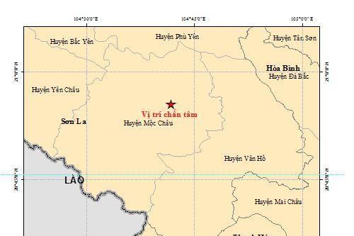 5 trận động đất xảy ra trong một ngày tại Mộc Châu