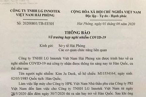 Một chuyên gia Hàn Quốc vừa rời Hải Phòng nghi nhiễm Covid-19