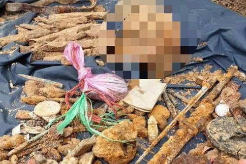 Phát hiện hài cốt liệt sĩ cùng nhiều di vật trong vườn cao su ở Bình Dương