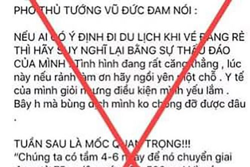 Xử lý đối tượng đăng tin giả mạo phát ngôn của Phó Thủ tướng về dịch COVID-19