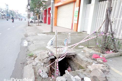 Nhiều nắp cống hỏng trên đường Phạm Văn Thuận