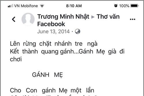 Vụ kiện tác quyền bài thơ 'Gánh mẹ': Sẽ giải quyết tranh chấp tại tòa