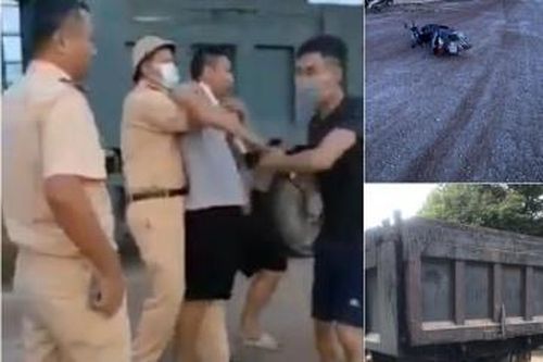 CSGT truy đuổi, khống chế tài xế lái xe tải vi phạm bỏ chạy