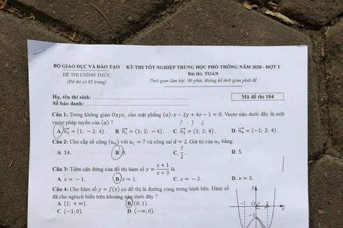 Đề thi Toán đợt 2 kỳ thi tốt nghiệp THPT không khó