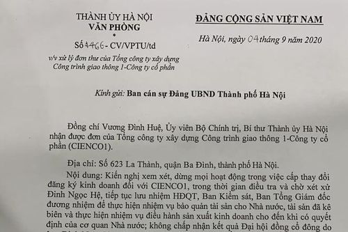 Hà Nội: Cần sớm làm rõ những kiến nghị trong việc cấp đổi đăng ký kinh doanh tại Cienco 1