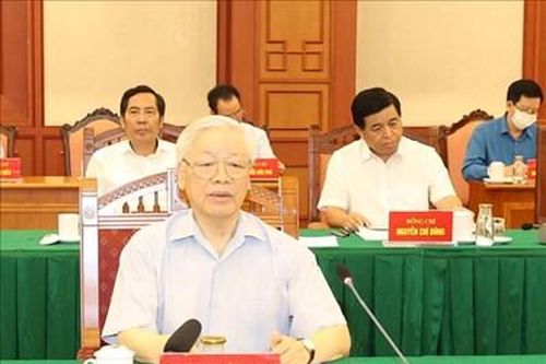 Tổng Bí thư, Chủ tịch nước Nguyễn Phú Trọng chủ trì phiên họp Tiểu ban Văn kiện Đại hội XIII của Đảng