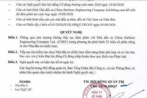 DN Việt quyết dừng đàm phán nhận vốn đầu tư từ tập đoàn Trung Quốc