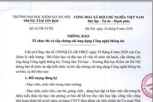Tổ chức thi và cấp chứng chỉ ứng dụng Công nghệ thông tin