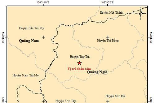 Hai trận động đất xảy ra tại Quảng Ngãi
