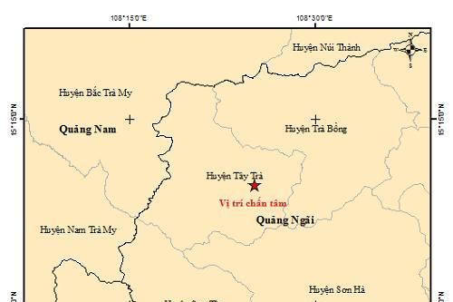 Hai trận động đất liên tiếp ở Quảng Ngãi