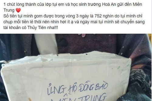 Học sinh quyên góp tiền ăn sáng ủng hộ người dân vùng lũ