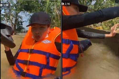 Kỳ Duyên và Minh Triệu gặp sự cố lật thuyền khi đang cứu trợ vùng lũ