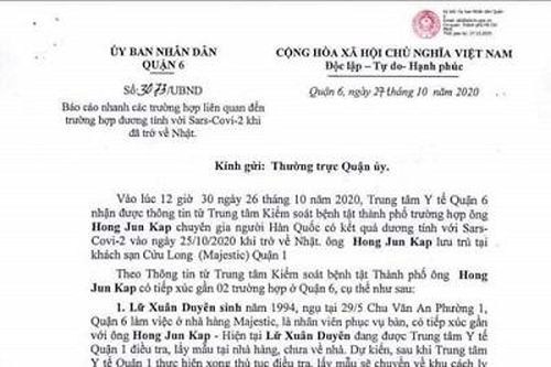 TPHCM: Cách ly nhiều người do tiếp xúc gần với chuyên gia Hàn Quốc mắc Covid-19