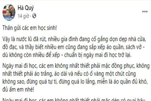 Thư thầy hiệu trưởng vùng lũ gửi HS khiến dân mạng rớm nước mắt 'thả tim'