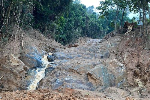 Quảng Trị: Núi sạt lở, cây rừng nằm ngổn ngang đầy đường