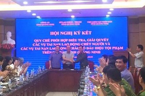 VKSND tỉnh Quảng Ninh ký Quy chế phối hợp liên ngành giải quyết các vụ việc tai nạn lao động chết người