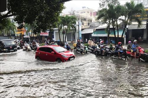 Sáng đầu tuần, người dân thành phố Bạc Liêu 'bì bõm' trong nước
