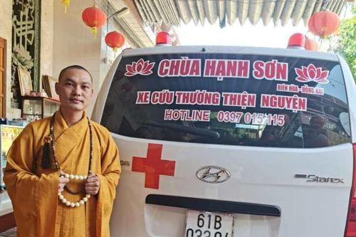 Xe cứu thương 0 đồng của chùa Hạnh Sơn