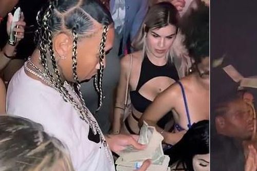 Tyga ném tiền cho vũ công nữ mừng sinh nhật