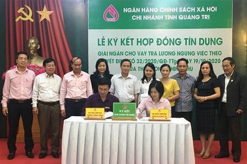 Ký kết hợp đồng tín dụng giải ngân vốn vay trả lương ngừng việc cho người lao động do ảnh hưởng COVID-19